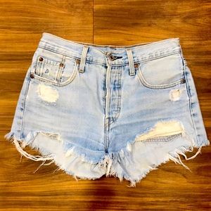 Levi’s 501 High Waisted Denim Cut offs
